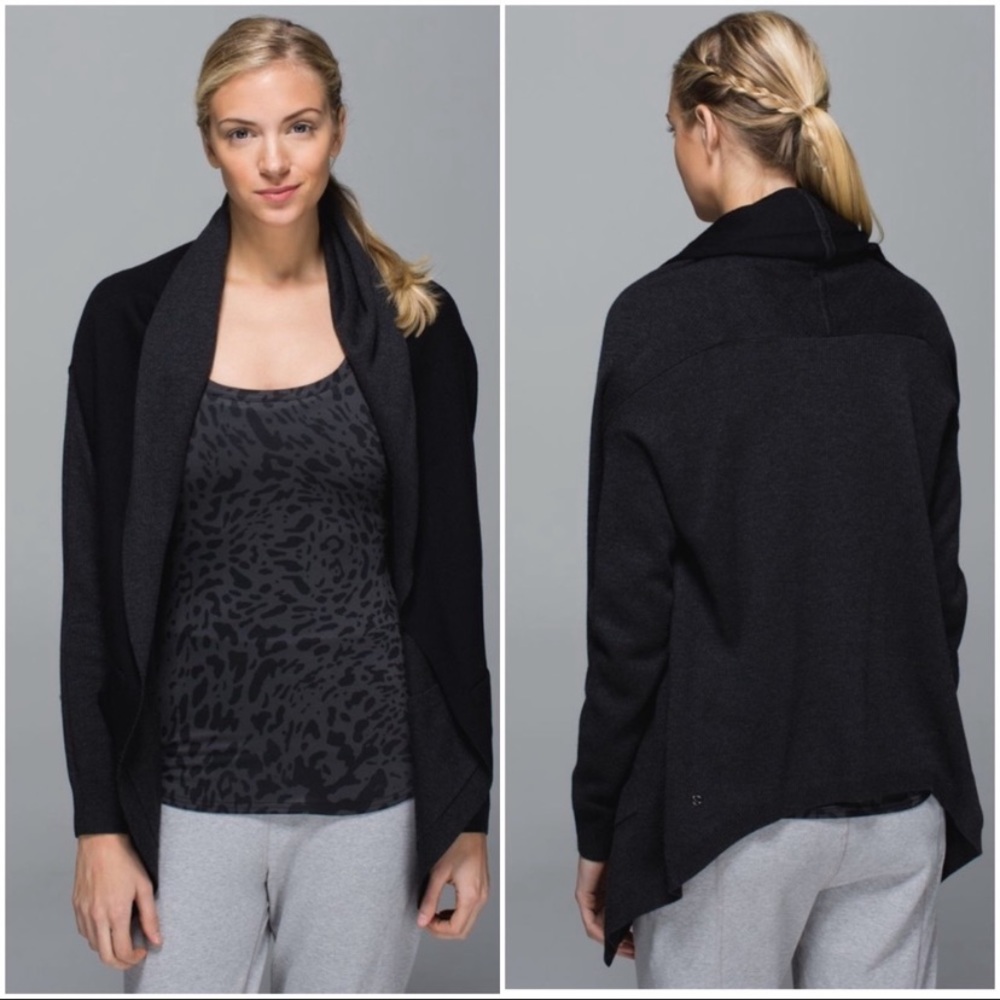 Lululemon grey black reversible sweater cardigan